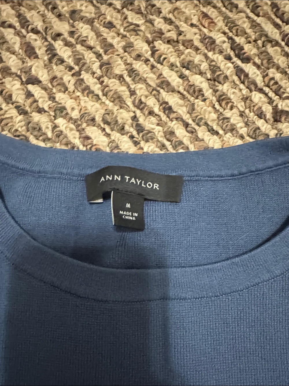 Ann Taylor Navy Scallop-Trim Sleeveless Knit Tank - Picture 2 of 6